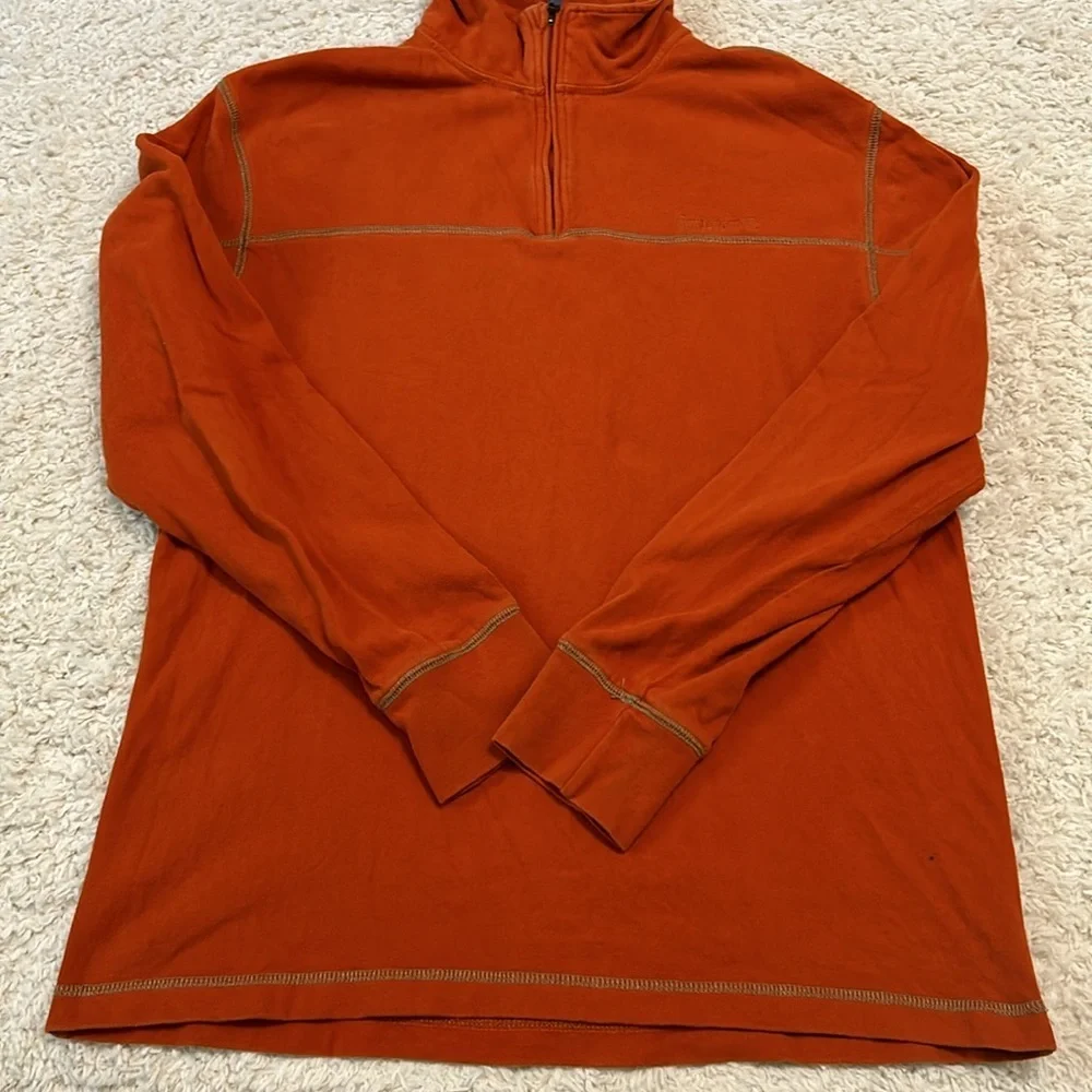 TIMBERLAND L burnt orange pullover 3/4 zip jacket or sweatshirt